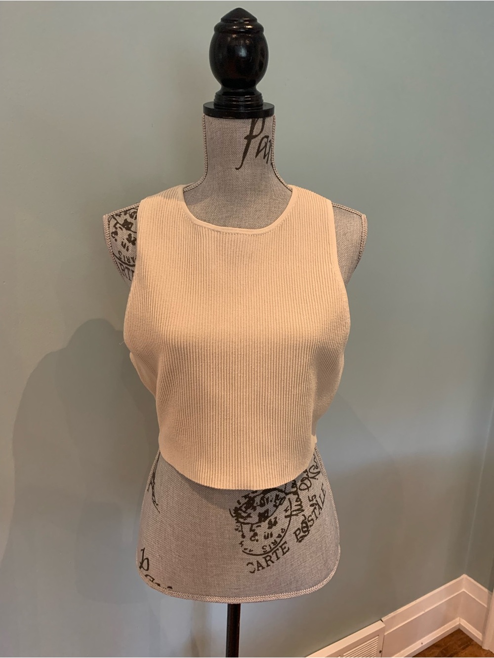 Babaton Cream Ribbed Cropped Tank - Picture 7 of 16
